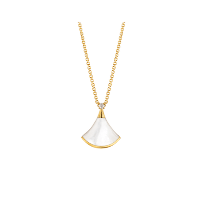 [Bloom]DREAM NECKLACE WHITE MOP GOLD 1 DIAMOND