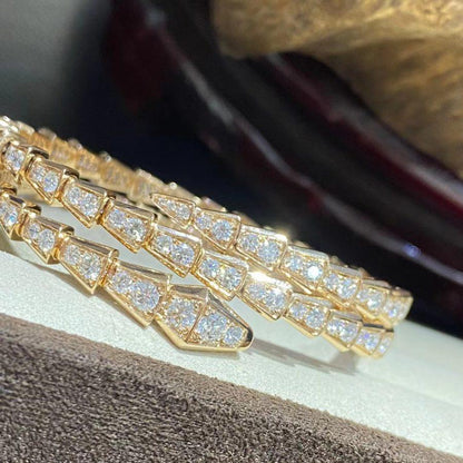 [Bloom]SERPENTI BRACELET GOLD DIAMOND DOUBLE ROW