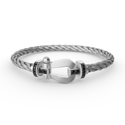 [Bloom]FORCE LARGE HORSESHOE BLACK DIAMOND BRACELET SILVER