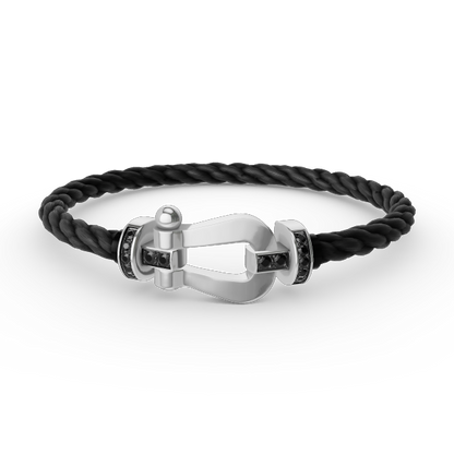 [Bloom]FORCE LARGE HORSESHOE BLACK DIAMOND BRACELET SILVER