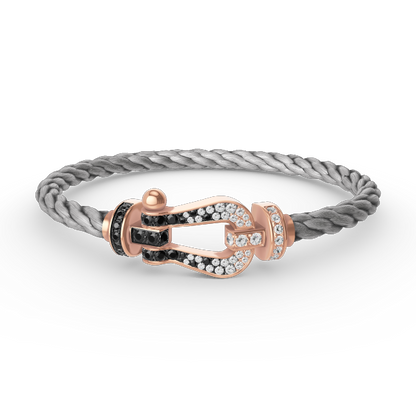 [Bloom]FORCE LARGE HORSESHOE BLACK WHITE DIAMOND BRACELET ROSE GOLD