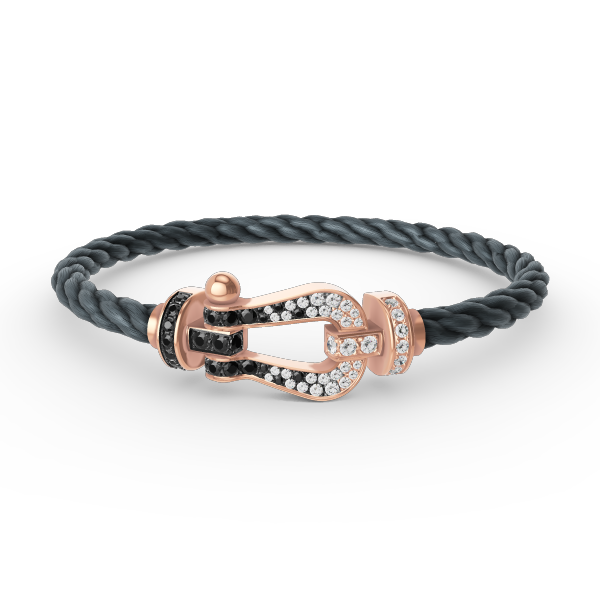 [Bloom]FORCE LARGE HORSESHOE BLACK WHITE DIAMOND BRACELET ROSE GOLD