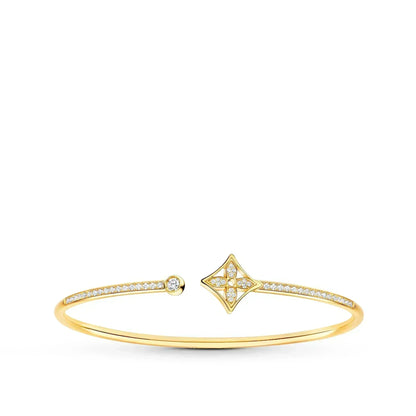 [Bloom]IDYLLE GOLD OPEN BRACELET DIAMOND PAVED