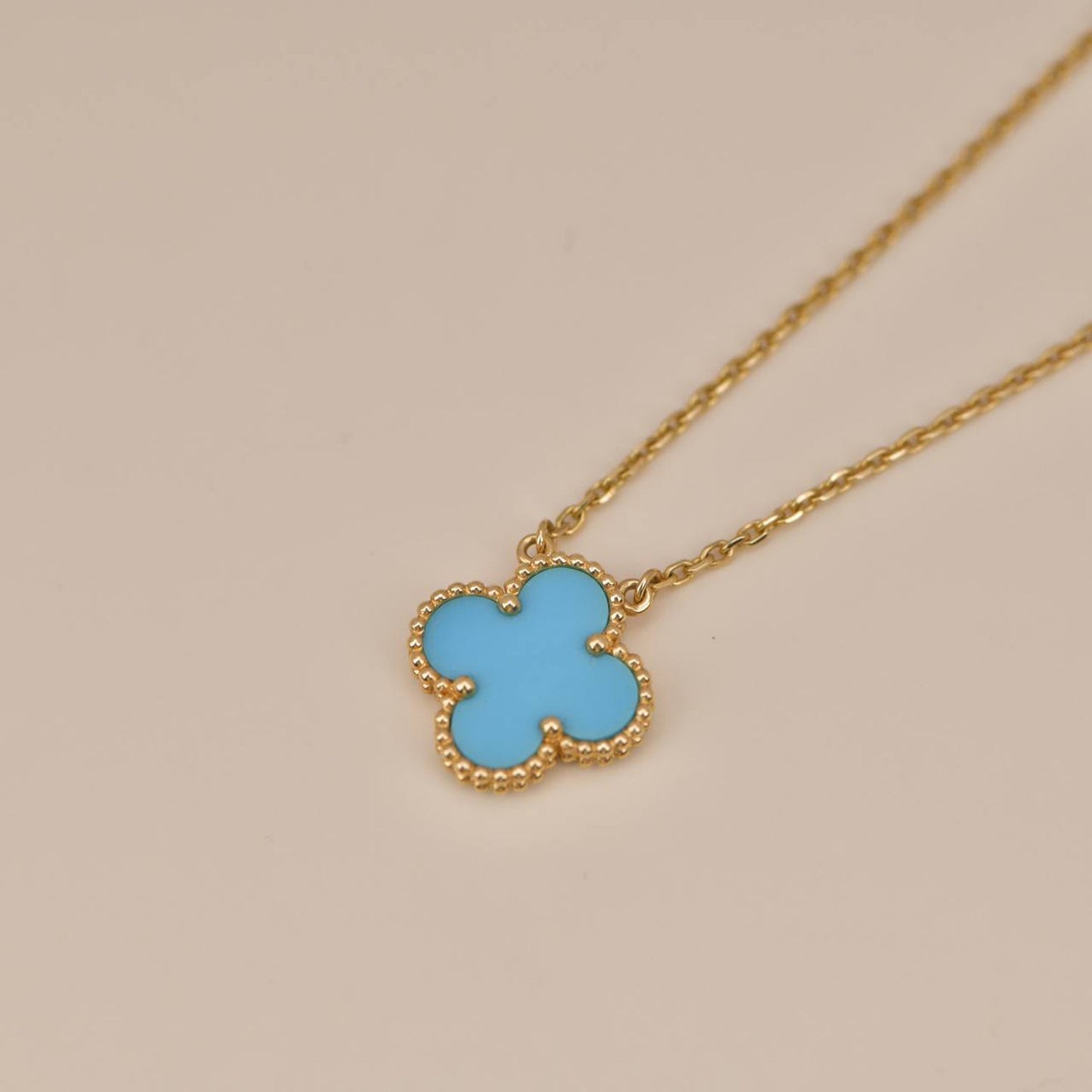 [Bloom]CLOVER 15MM VINTAGE TURQUOISE NECKLACE