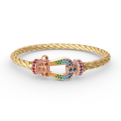 [Bloom]FORCE LARGE HORSESHOE  COLORED DIAMOND BRACELET ROSE GOLD