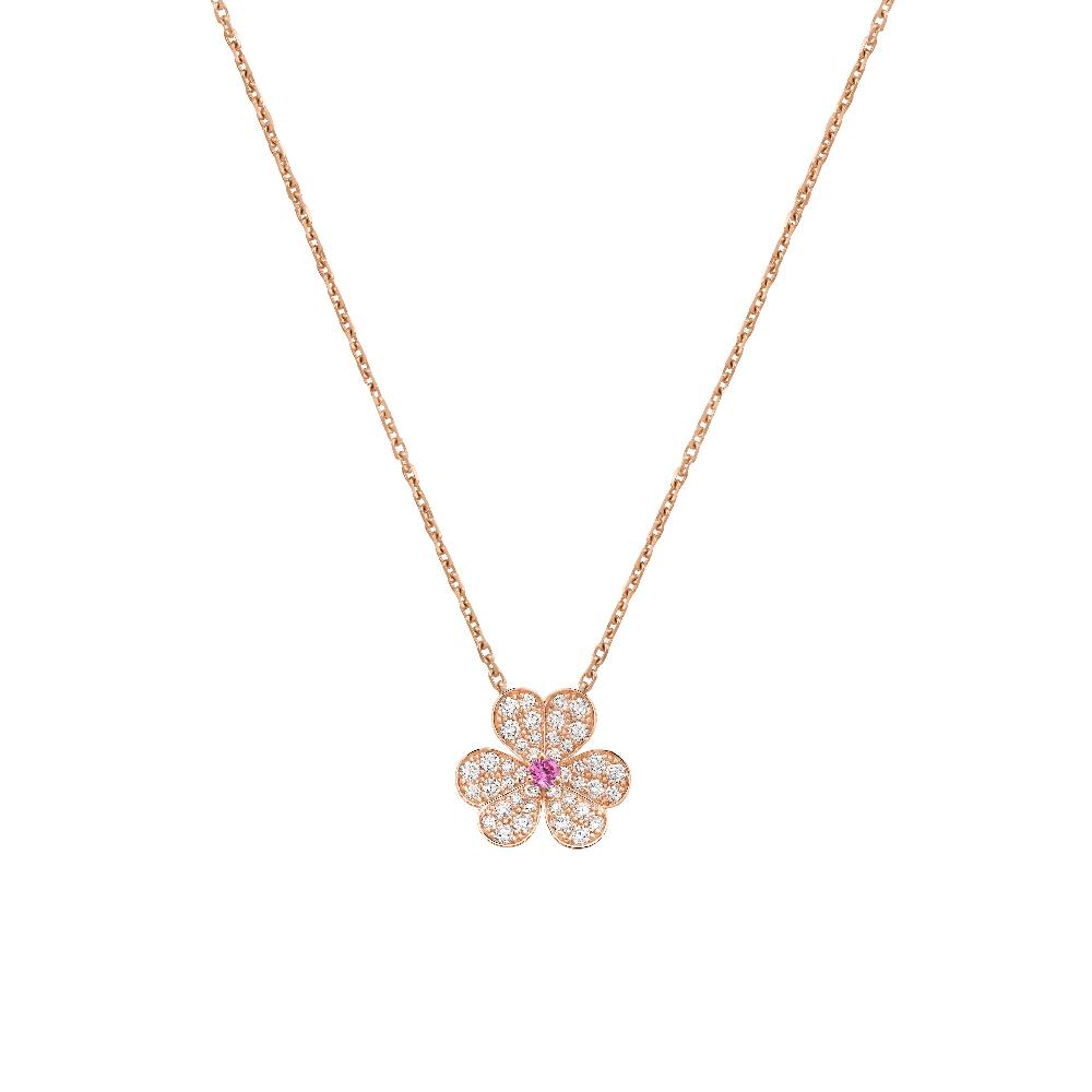 [Bloom]FRIVOLE ROSE GOLD FLOWER DIAMOND NECKLACE