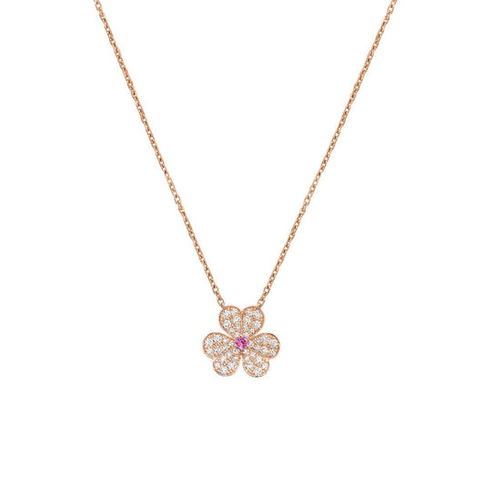 [Bloom]FRIVOLE ROSE GOLD FLOWER DIAMOND NECKLACE