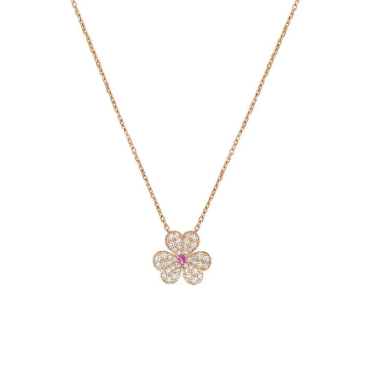 [Bloom]FRIVOLE ROSE GOLD FLOWER DIAMOND NECKLACE