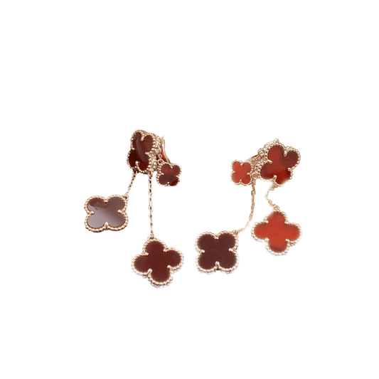 [Bloom]CLOVER EARRINGS CARNELIAN 4 MOTIFS PINK GOLD